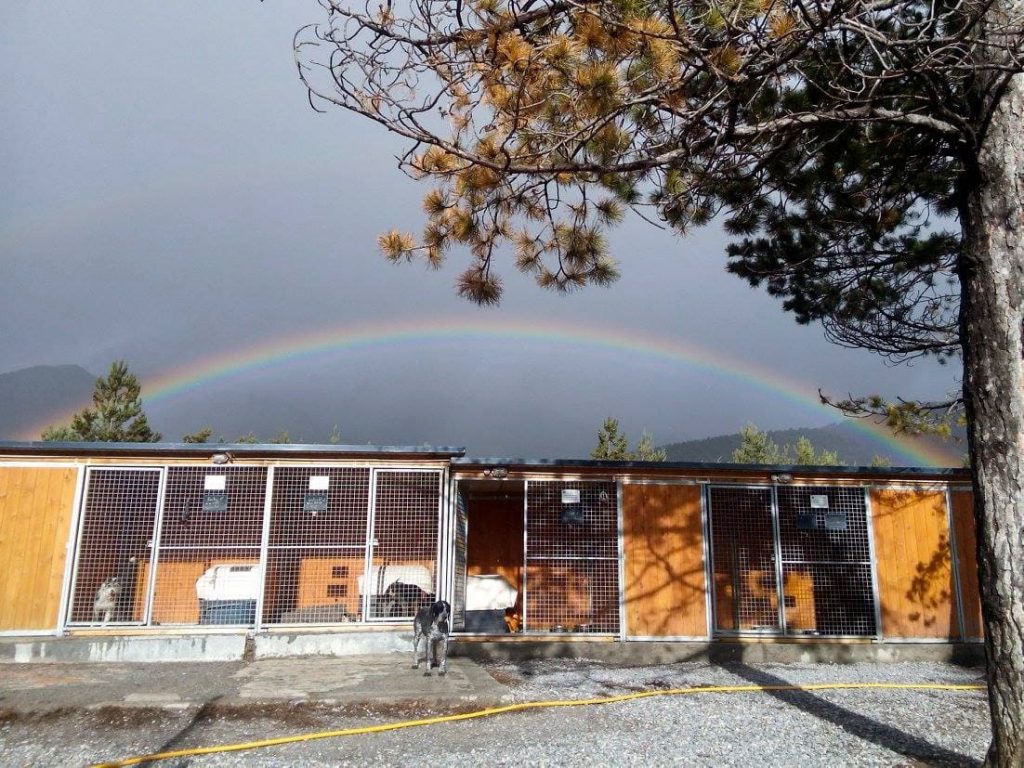 Arc-en-ciel au dessus du chenil de l'association AUDACCE.